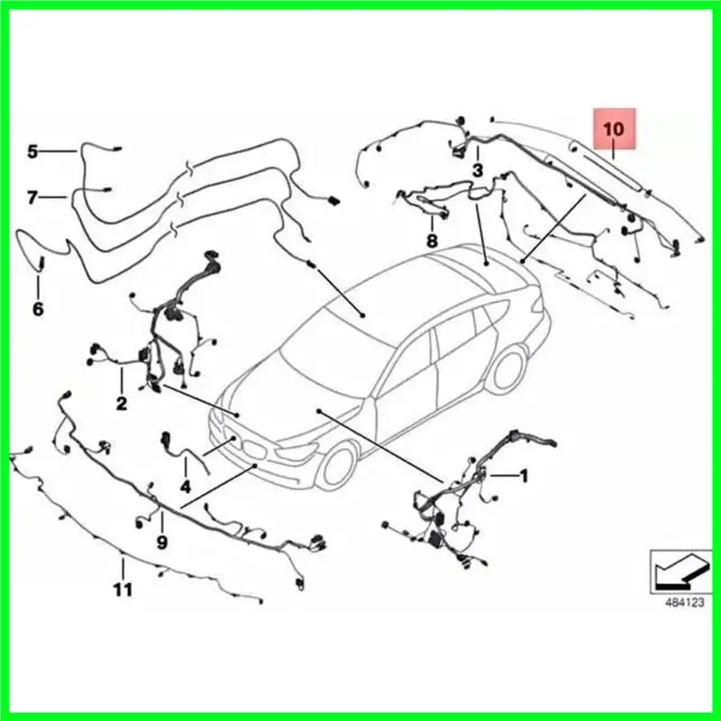 

T3EF Rear Bumper Parking Wiring Harness for F10 F12 F13 f18 61119336380