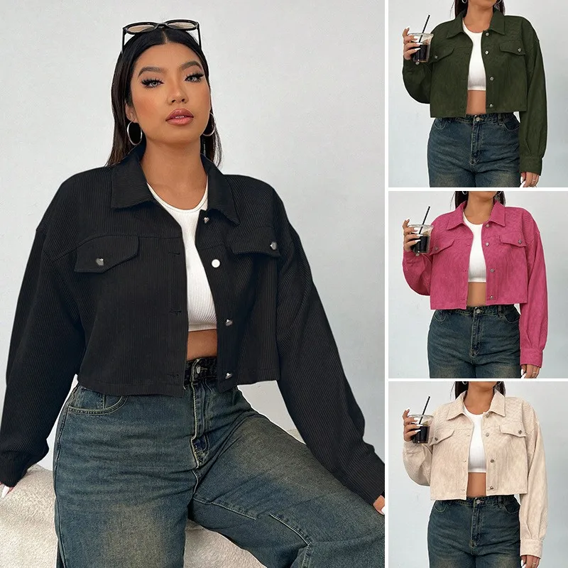

Women Jacket Hooded Solid Color Jackets Long Sleeve Medium Weight Casual Jacket Drop Shoulder Loose Fit Short Jacket Cropped