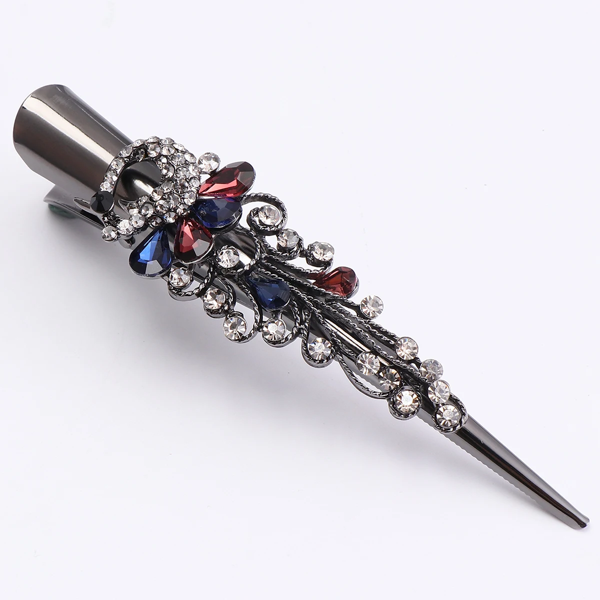 

1Pc Vintage Rhinestone Inlaid Design Hair Clip Champagne Colored Exquisite Barrette For Party Festival Travel Daily Life