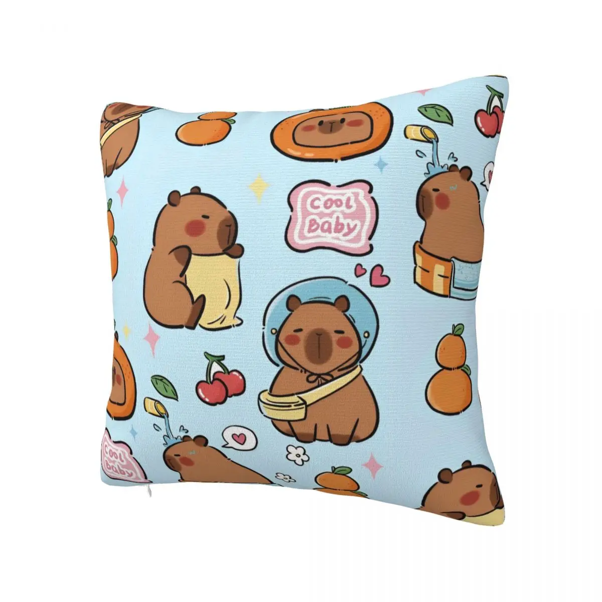 Cute Capybara Capibara Animal Pillowcase Printing Polyester Cushion Cover Decoration Throw Pillow Case Cover Home Zipper 40*40cm