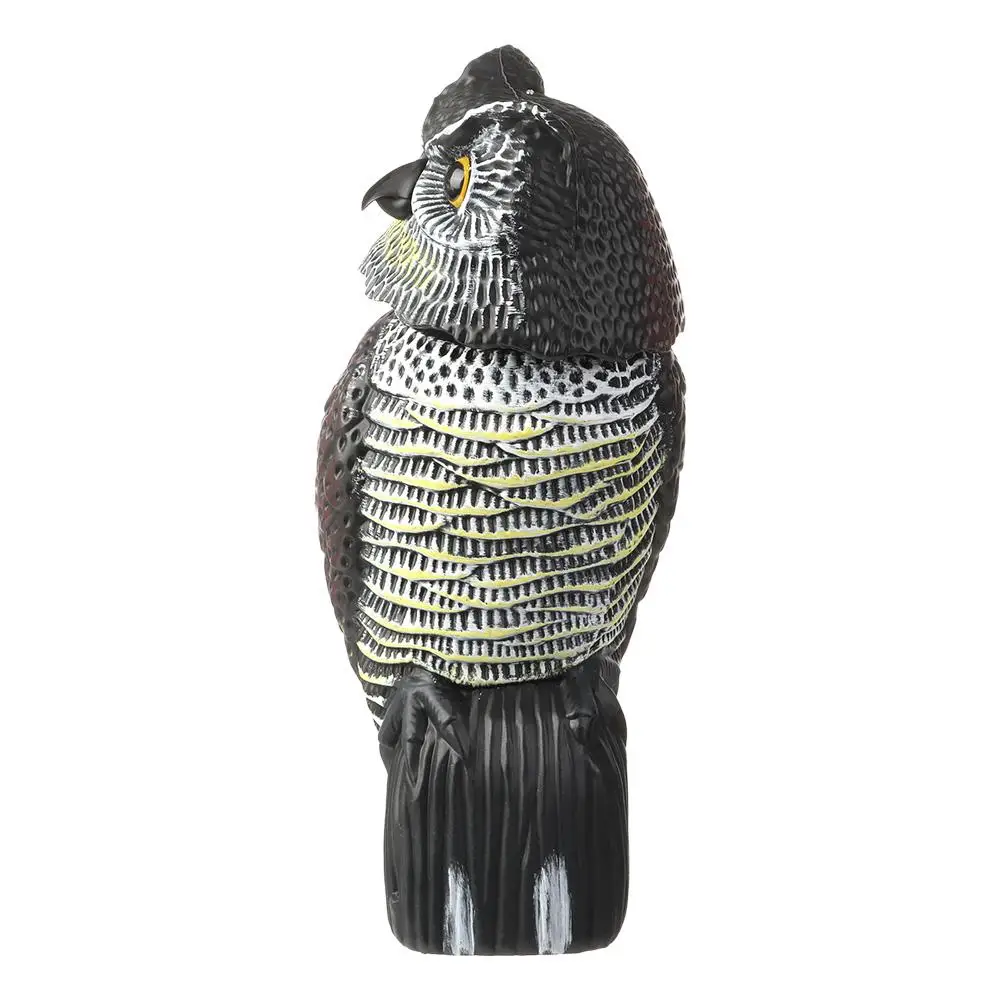 Realistic Nighthawk Sculpture For Garden Yard Outdoor Bird Deterrent Fake Owl Decoy Pest Control With Rotating Head