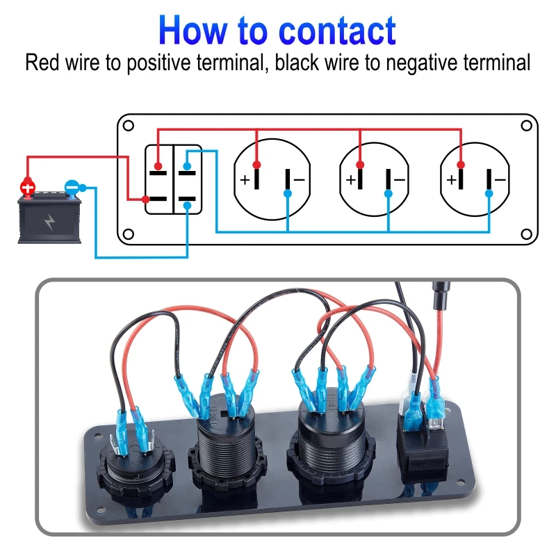 12 فولت ولاعة السجائر المقبس 4 في 1 مقاوم للماء سيارة المزدوج QC3.0 USB منفذ لوحة ل RV مركبة بحرية مقبس الطاقة مقبس الشاحن