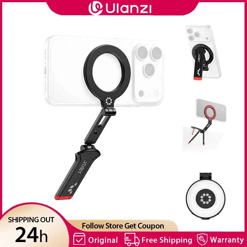 JOBY TelePod® Scout TP08 Magnetic Tripod Kit with Fill Light Selfie Stick for Iphone 17 16 15 14 Tripod Stand Adjustable Angle