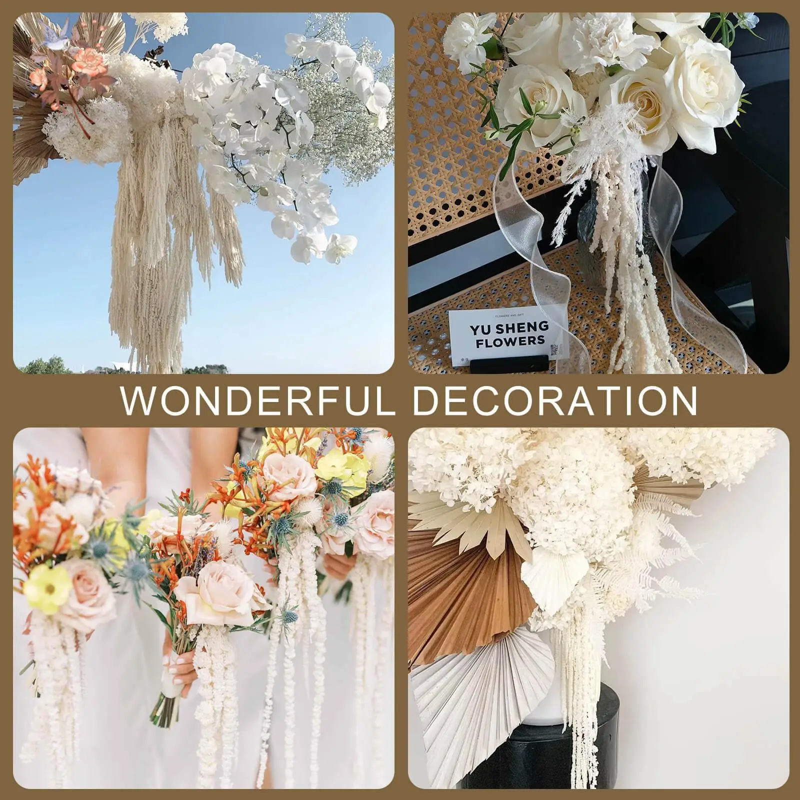 2/5 قطعة زهور أمارانثوس المحفوظة الحقيقية الأبيض المجففة الوستارية معلقة الزهور ترتيب الجدار قوس الزفاف ديكور المنزل زينة عيد الميلاد