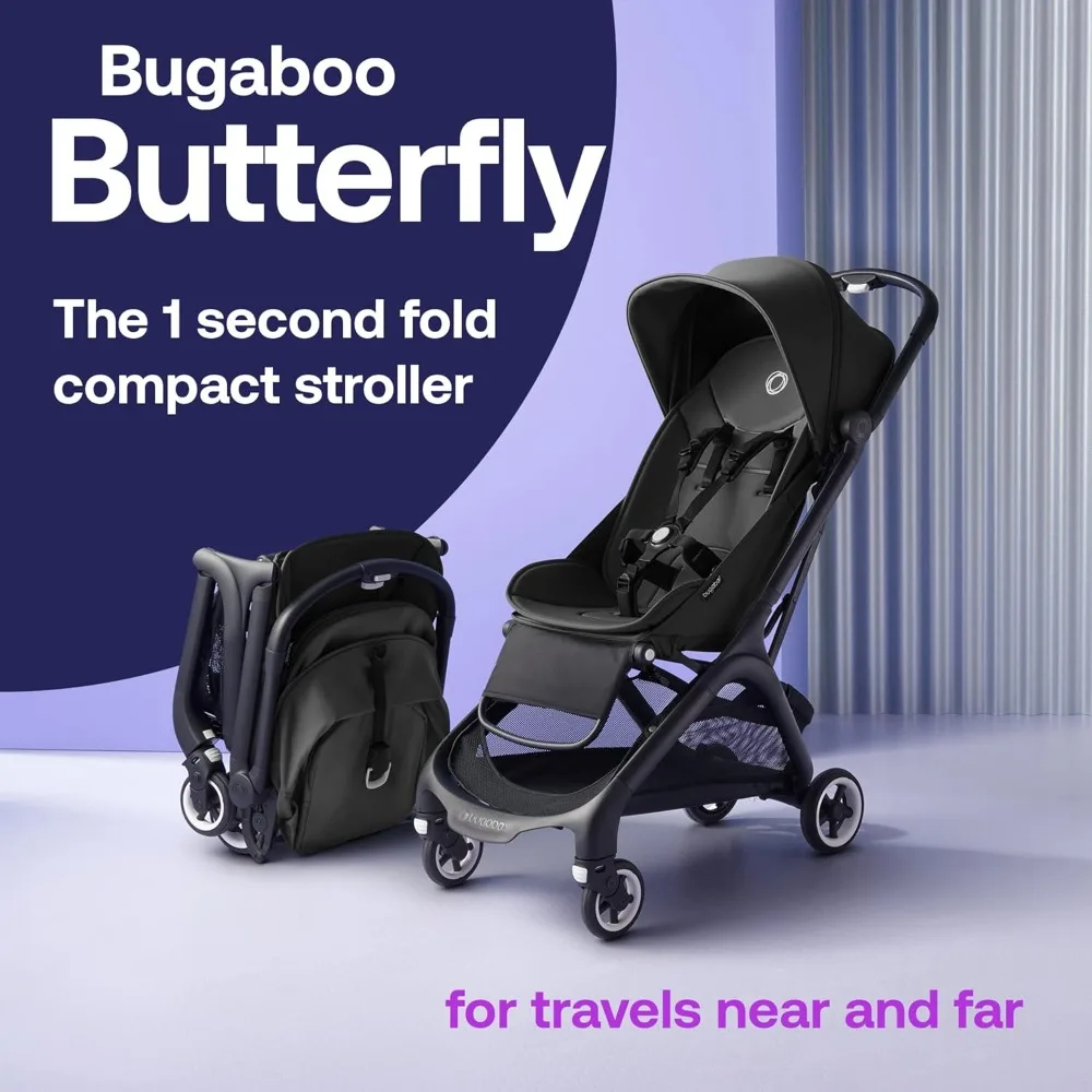 Second Fold Ultra-Compact Stroller - Lightweight & Compact - Great for Travel - Midnight Black