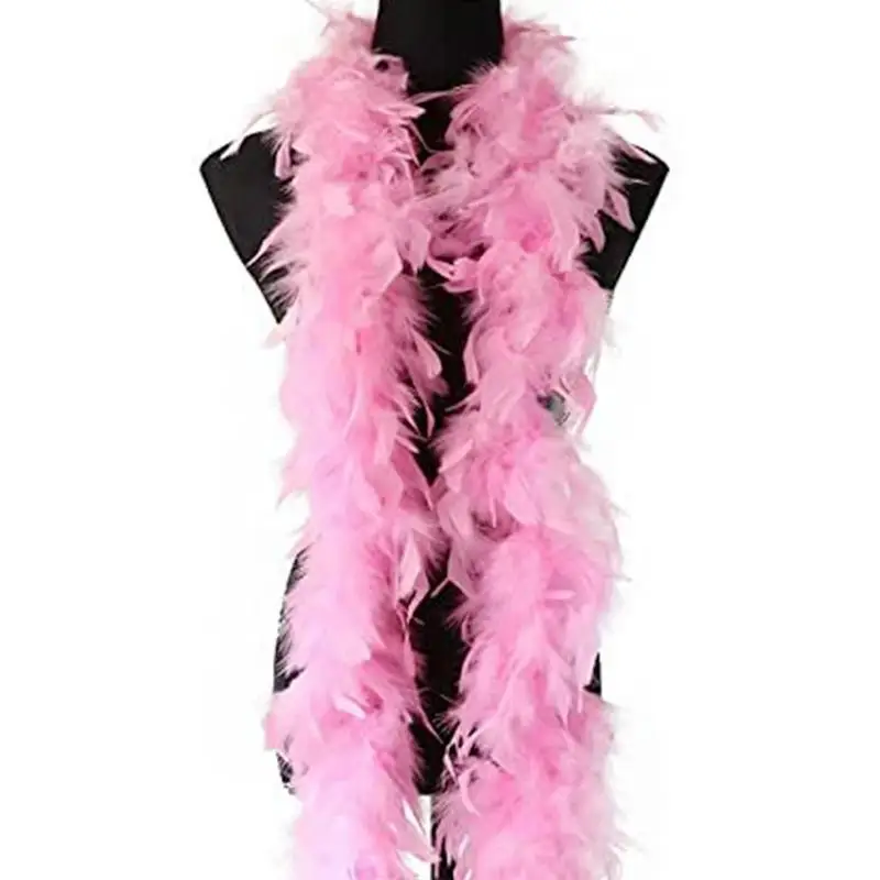 Feather Boa Turkey Pink Feather Decoration Soft Party Costume Accessories Girls Dress Up Costume For Cosplay Halloween Party