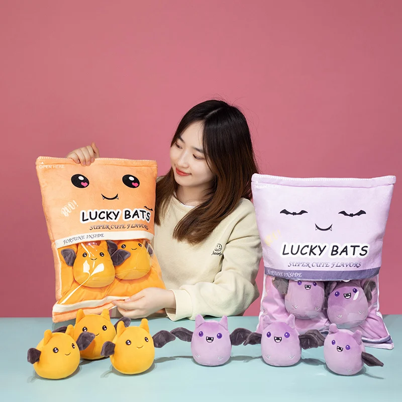 5pcs/lots Creative Bat Plush Toys Bat Snack Plush pumpkin bat doll Pillow Stuffed kawaii Dark Elf Cute Bat Toys for Children Kid