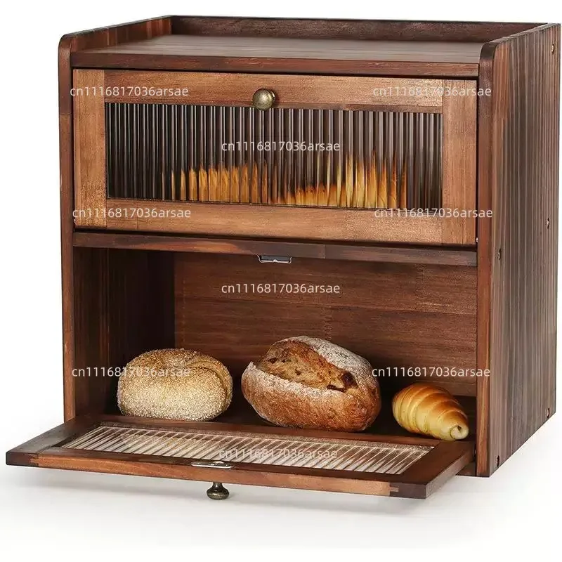 Double Layer Clamshell Bread Box Large Capacity Kitchen Bread Pastry Storage Container