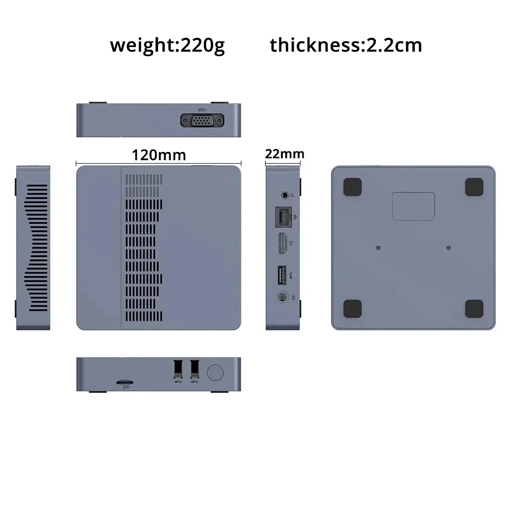 SOYO-M2 Air Mini PC, PC poderoso, Intel N4000, Windows 11 Pro-compacto e ideal para casa, negócios e jogos, 6GB de RAM, 128GB EMMC