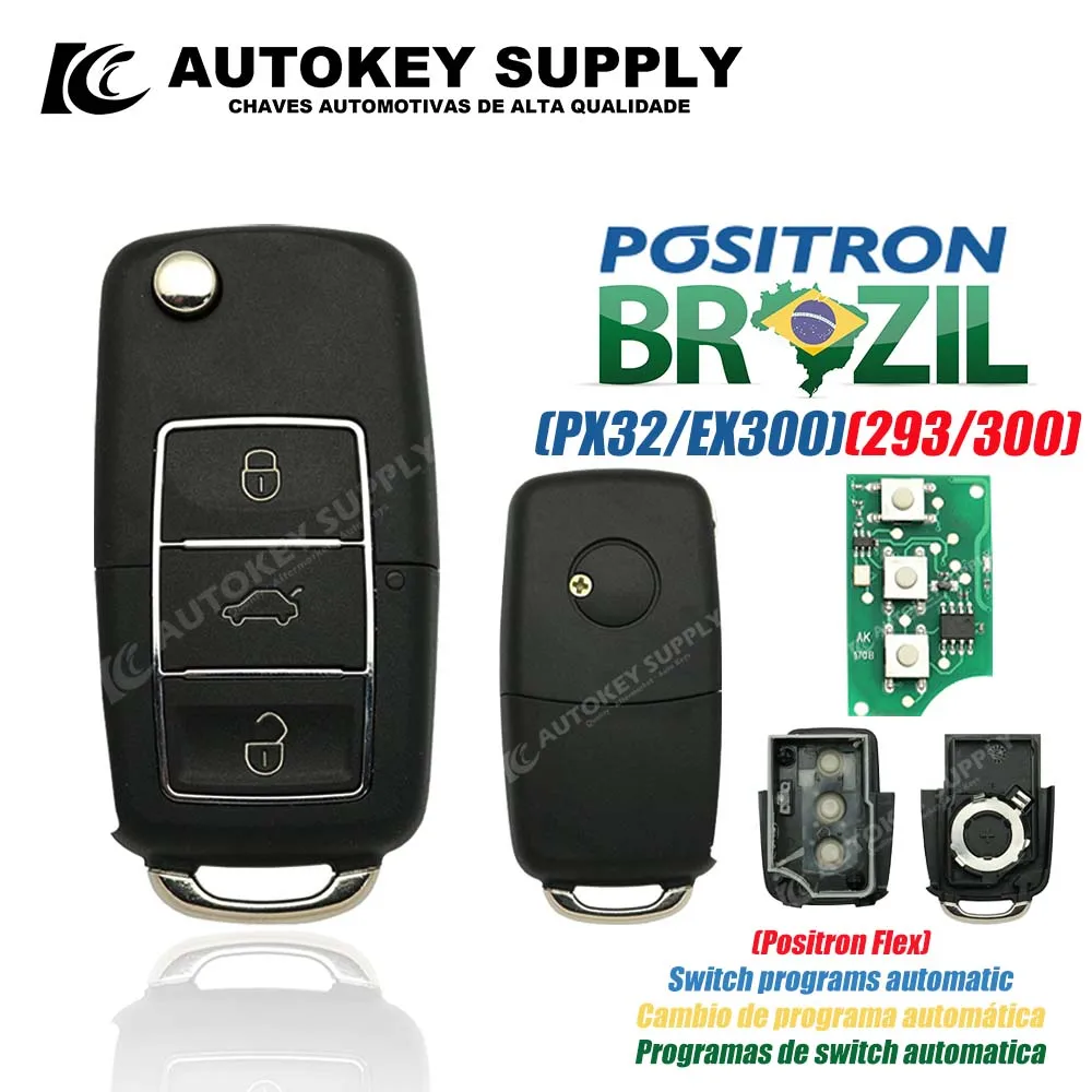 

Autokeysupply AKBPCP115AT Brazil Positron Flex Двойная программа (293/300) Охранная сигнализация 3-кнопочное управление с зажимом для аккумулятора для VW