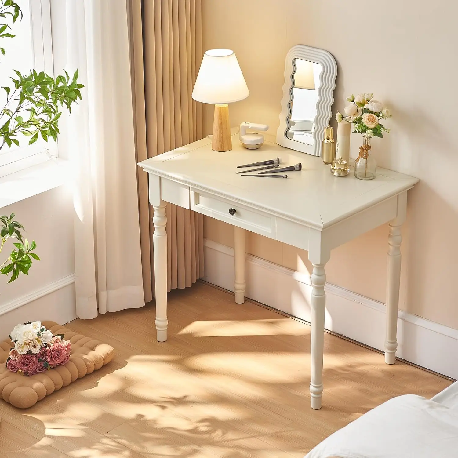 

Белый письменный стол в стиле французского кантри с ящиками, 35 дюймов, из массива дерева, компьютерный стол в стиле фермерского дома, для домашнего офиса, кабинета, рабочего пространства, на заказ