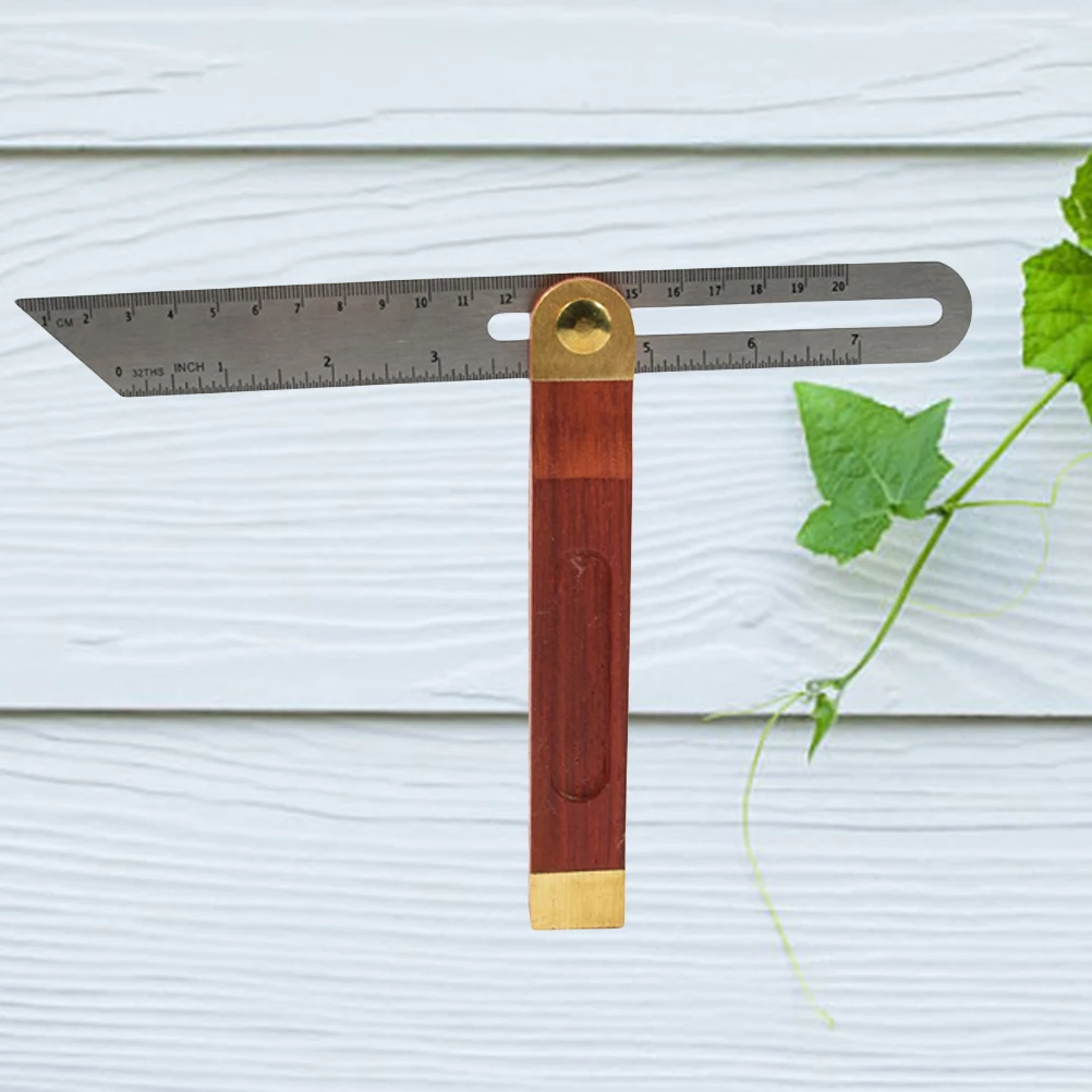 

9Inch MahoganyHandle CornerRuler StainlessSteel SlidingTBevel AdjustableDepthGauge WoodenTool ForWoodworking Craftsmanship