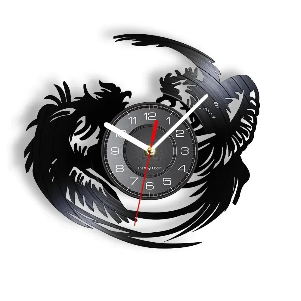 Killer Rooster Farmhouse Decor Tough Rooster Fight Club Kickboxing Wall Clock Fighting Roosters Chicken Vinyl Record Wall Clock