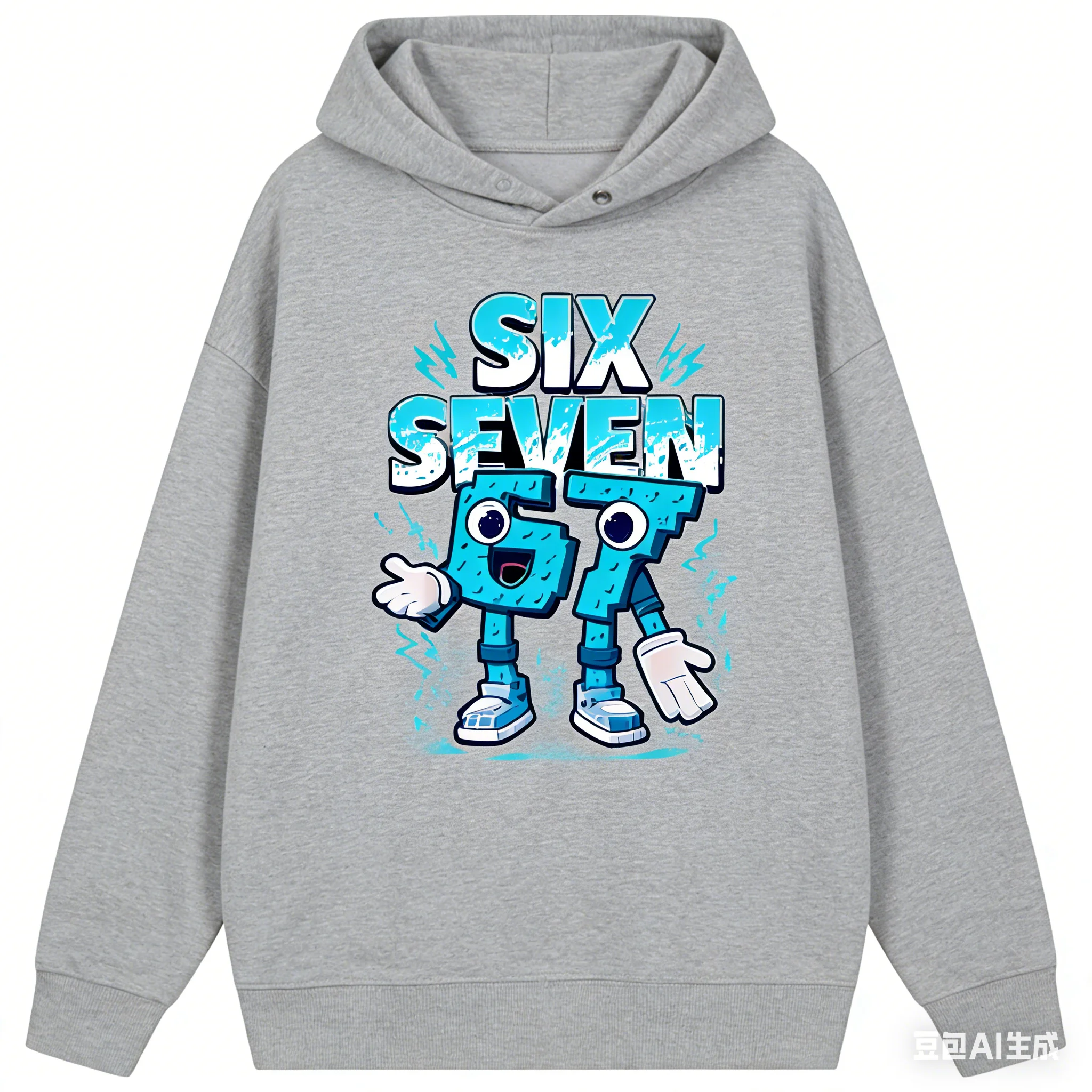67 Six Seven Kapuzenpullover, 3–12 Jahre, lustiger Grafik-Pullover für Mädchen und Jungen, Fleece, lässig, sportlich, für Kinder, Herbst-Kapuzenpullover, lässiger Unisex-Sweatshirt – Detail 5