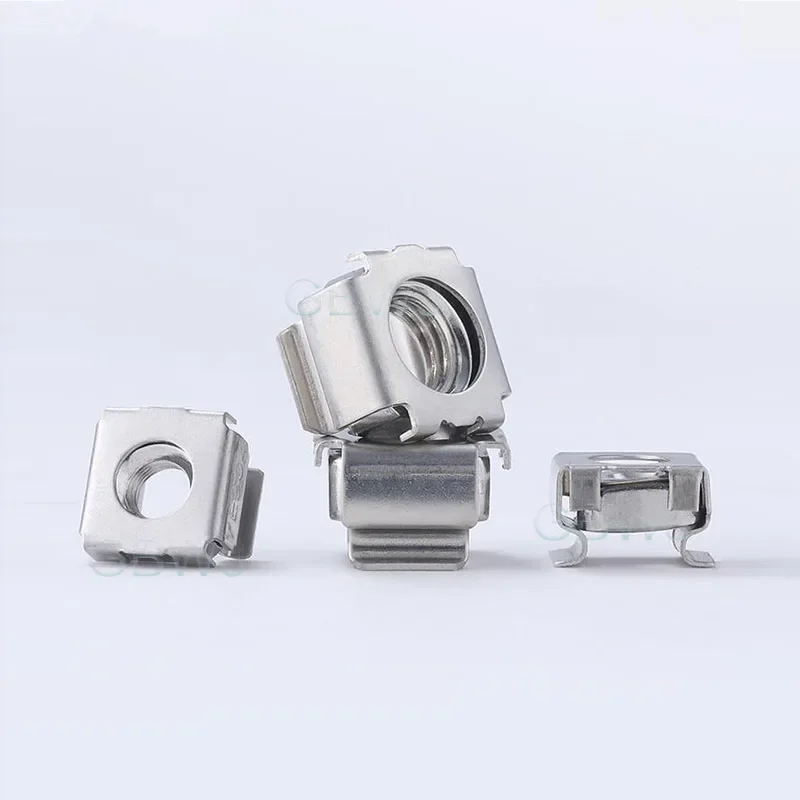 M4 M5 M6-M12 Color Zinc-plated/Nickel plating Cassette Elastic Enclosure Card Cage Nut Quartet Floating Nuts Square Snap-In Nut