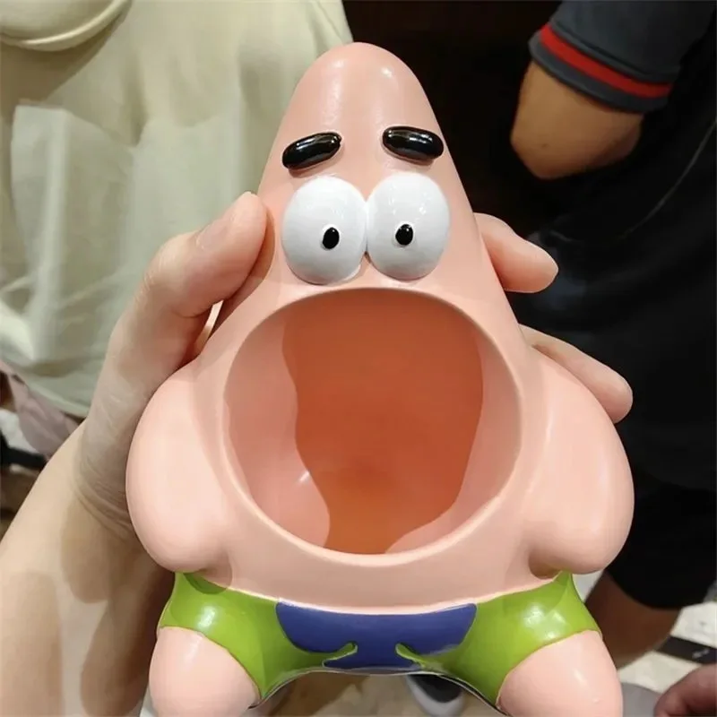 Spongebob Squarepants Patrick yıldız karikatür sevimli PVC kalemlik depolama süs Anime masaüstü dekorasyon oyuncaklar kızlar için hediye