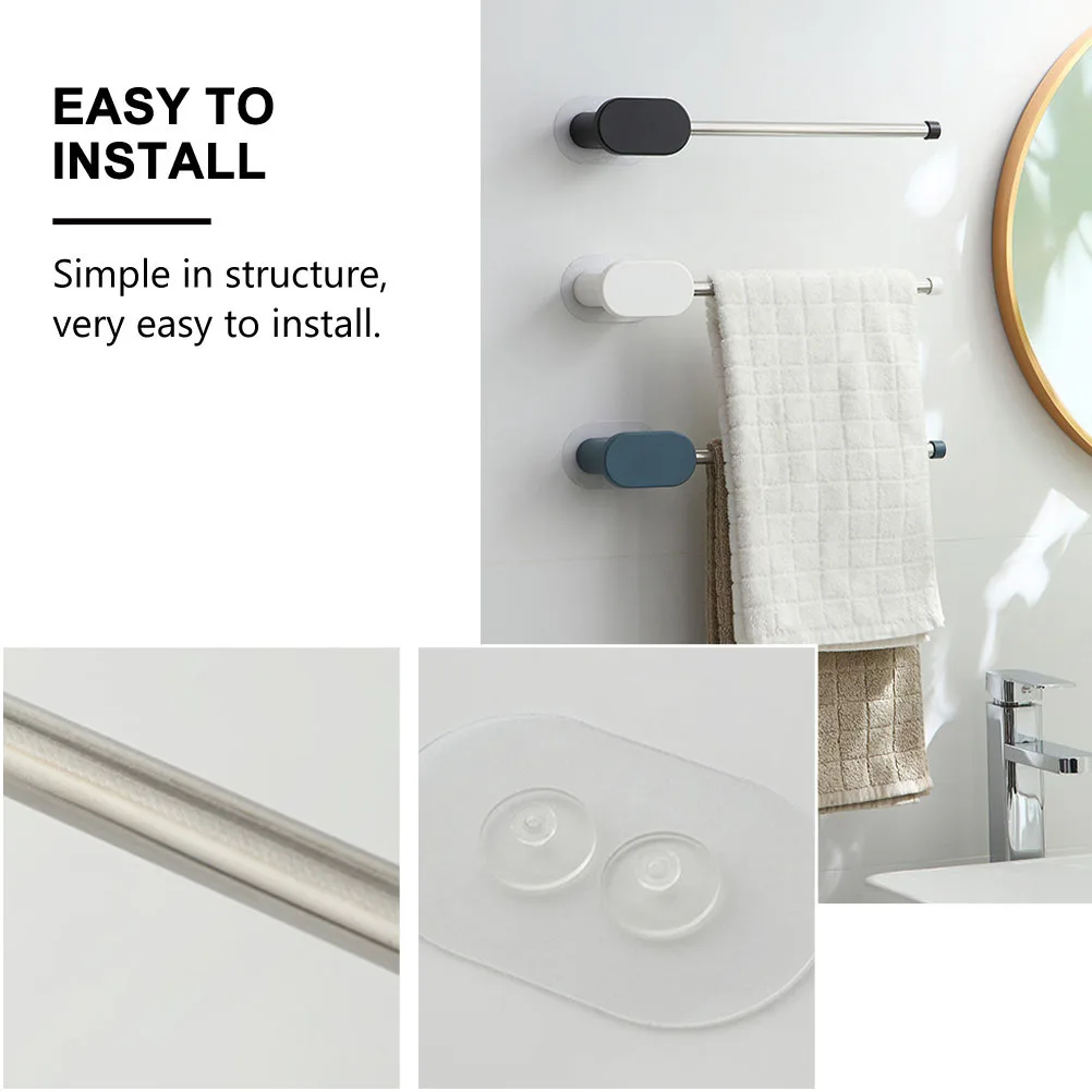 

1pc Wall Mounted Rack Bathroom Storage Holder Durable Space Saving Simple Design No Drilling Bathroom Towel Rack Easy Install
