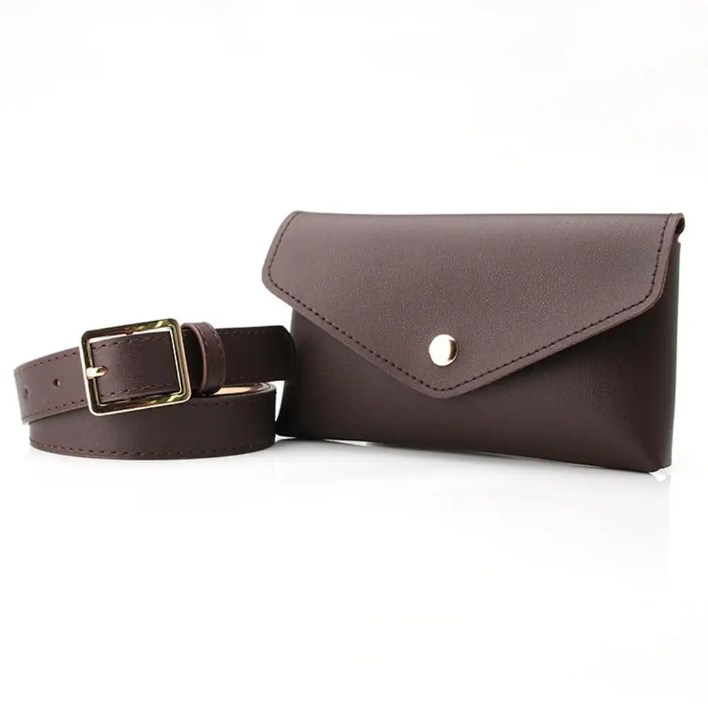 Neue Frauen Taille Taschen PU Leder Fanny Pack Brust Tasche frauen Gürtel Mode Pin Schnalle Dünnen Gürtel Tasche – Detail 18