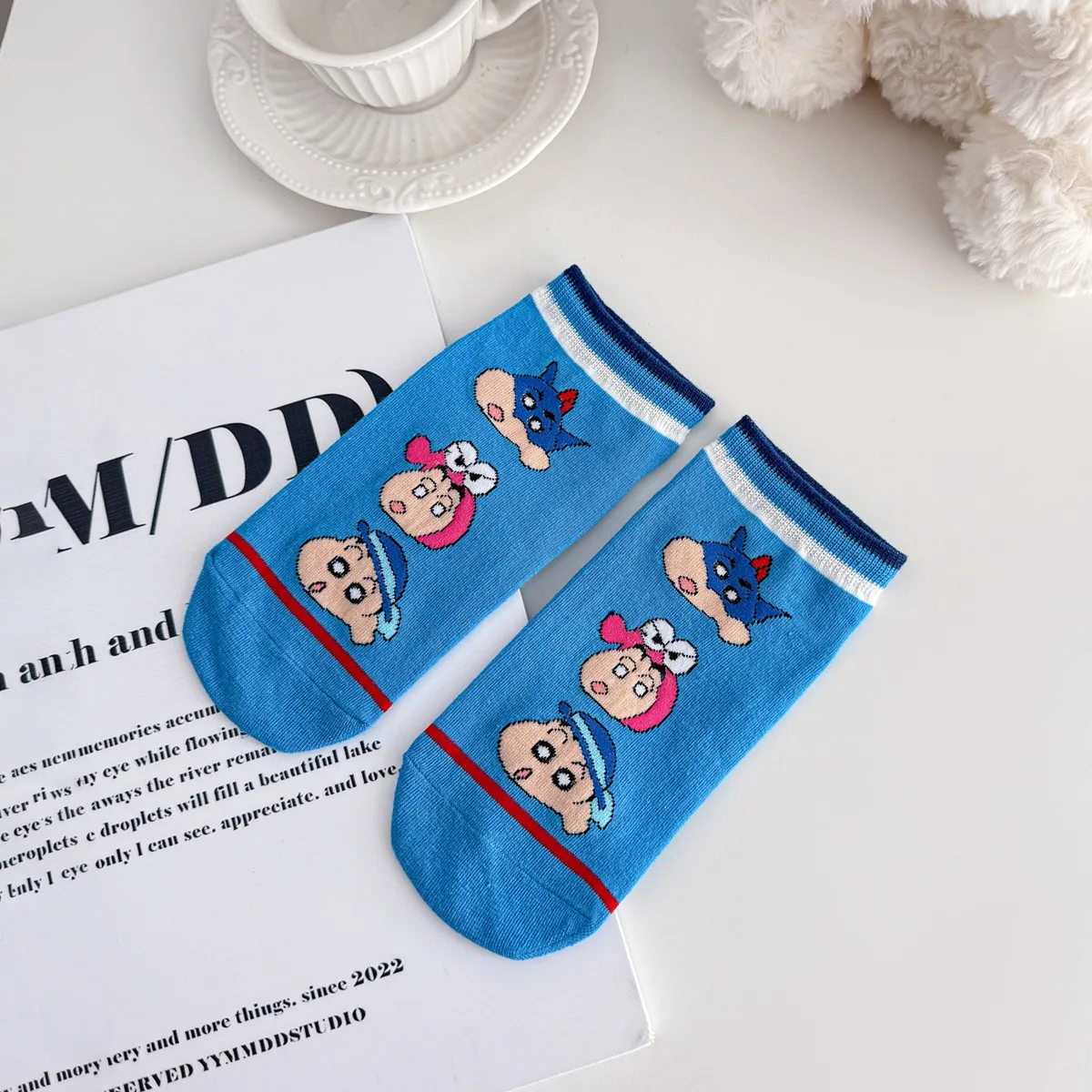 1/5PCS voor Crayon Shin-chan Sokken Anime Lente Zomer Ademende Korte Sokken Mode Casual Tieners Meisje Enkel