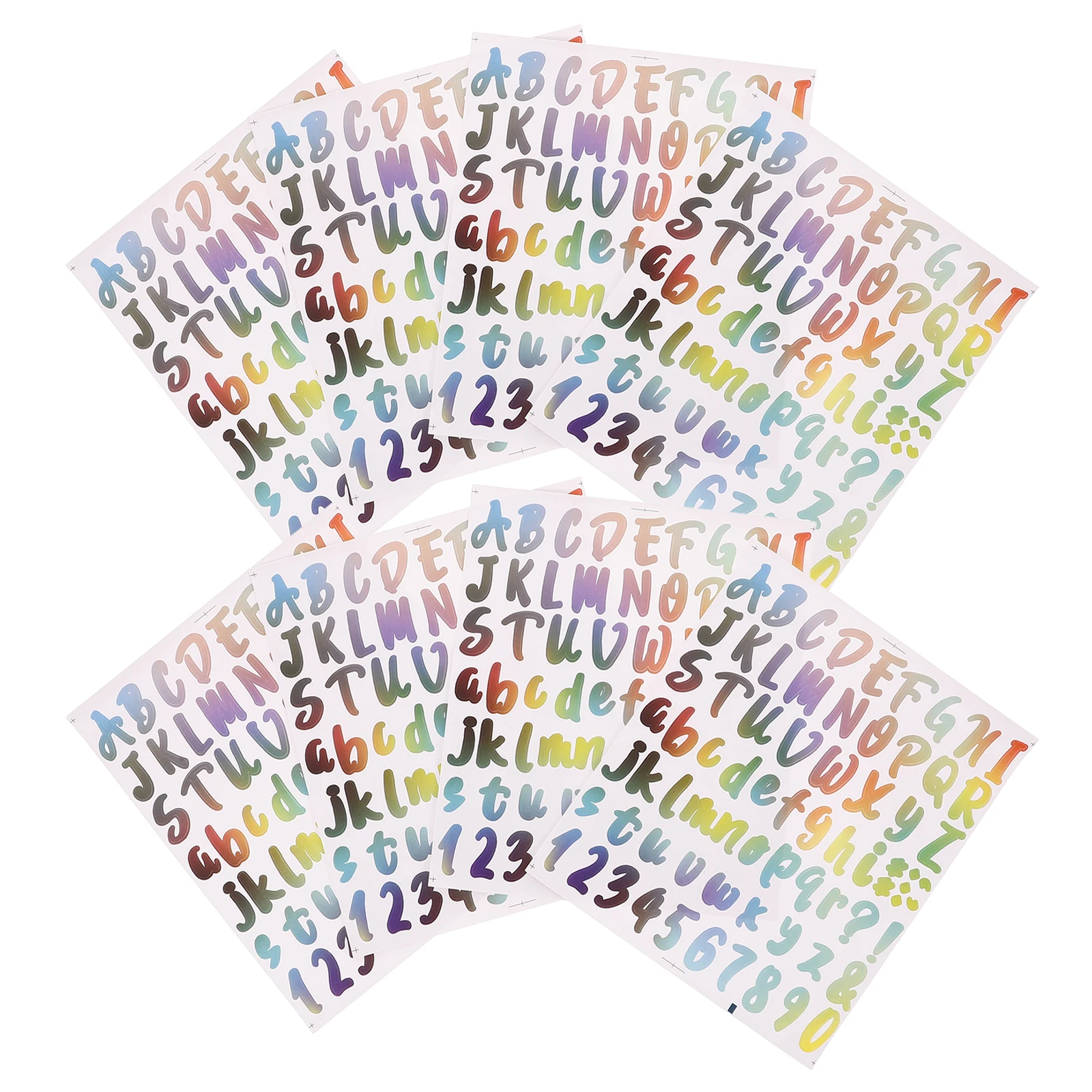 

10 Sheets Waterproof and Oil-proof Stickers Alphabet Small Lettering Large Glitter Mail Mailbox Decals Letters