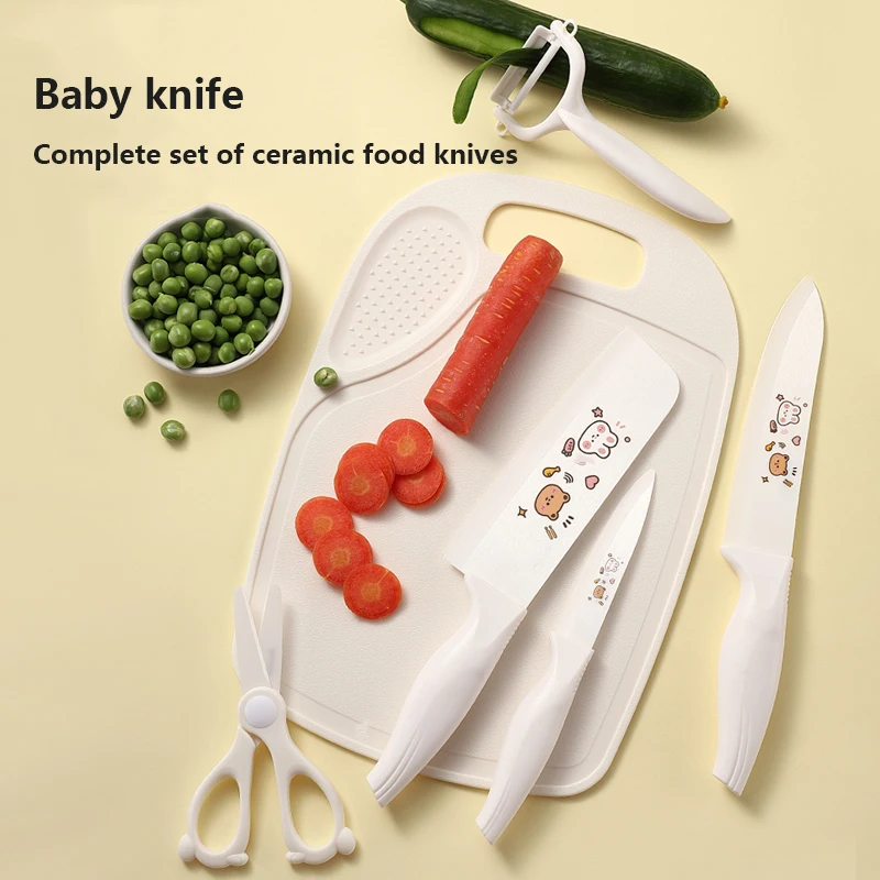 

Ceramic Knives Kitchen knives Set Chef knife Cook Set Chef Utility Slicer Vegetable Peeler White Zirconia Blade Used for Baby