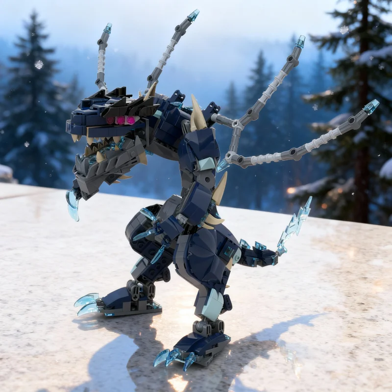 

Набор строительных блоков MOC Spectral Thunderfang Ninja, 715 деталей, креативный подарок для самостоятельной сборки, декор для демонстрации, премиум-класс, для взрослых и детей, настольный конструктор