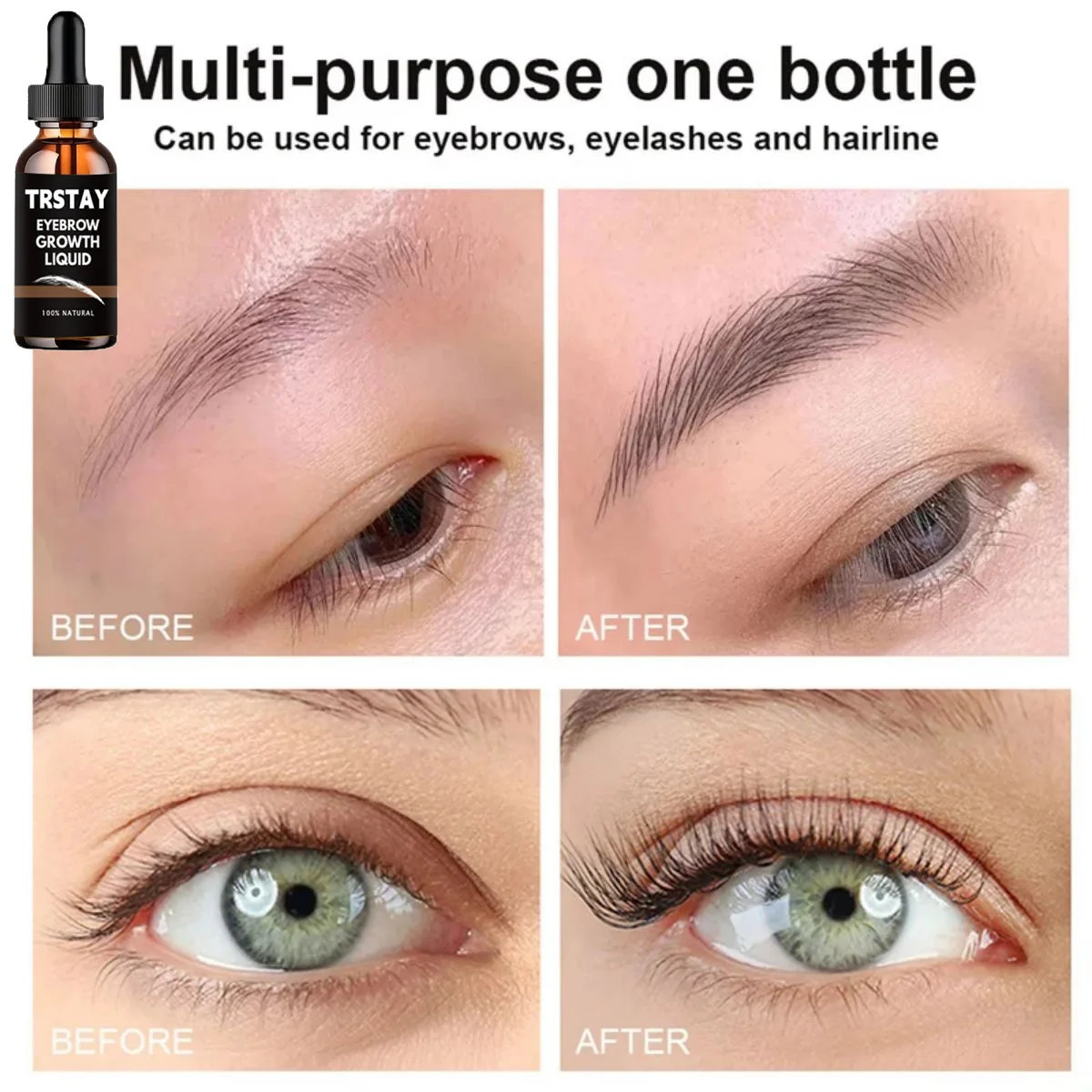 Eyebrow Eyelash Growth Serum Fast Growing Prevent Hair Loss Damaged Treatment Thick Dense Eyes Makeup Care Products