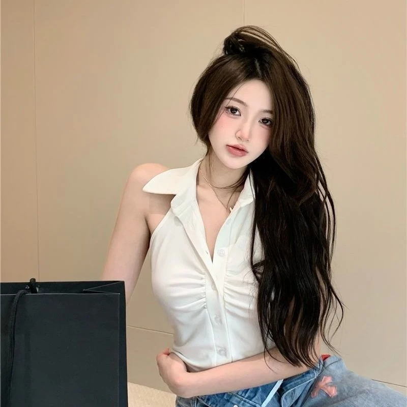 Canotte da donna senza maniche estive eleganti ed traspiranti da donna tutto-fiammifero temperamento solido coreano casual Ins top popolari