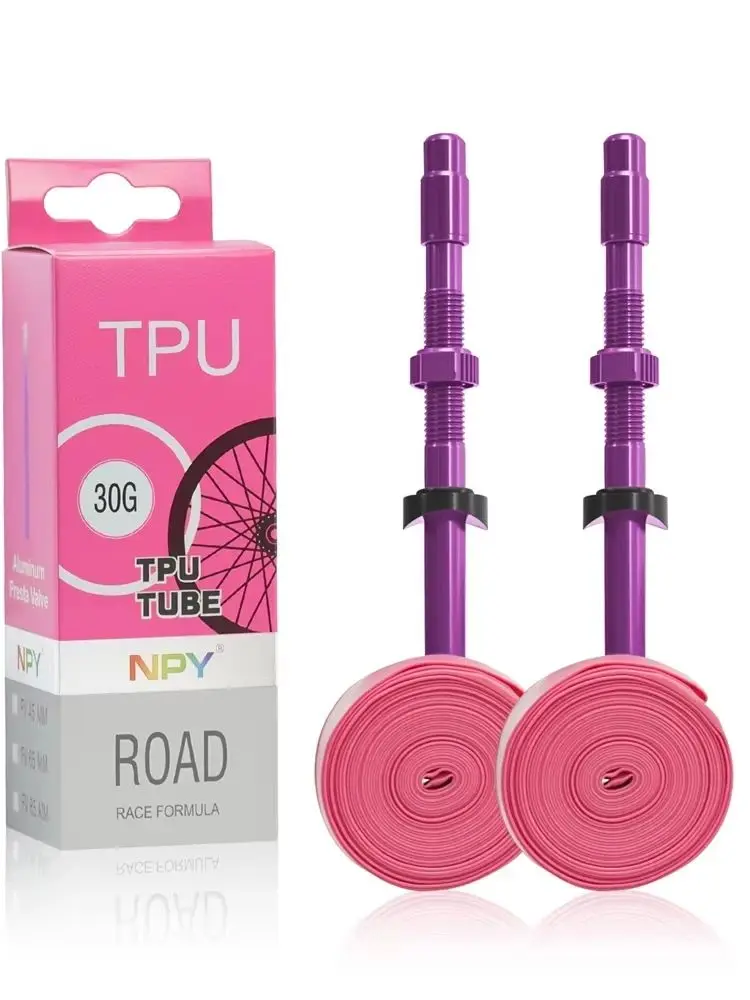 AliExpress OFFBONDAGE NPY Ultralight Road Bike Tpu Inner Tube 700x23-32c French Valve Removable Aluminum Alloy Valve - Puncture Resistant Bicycle Tire