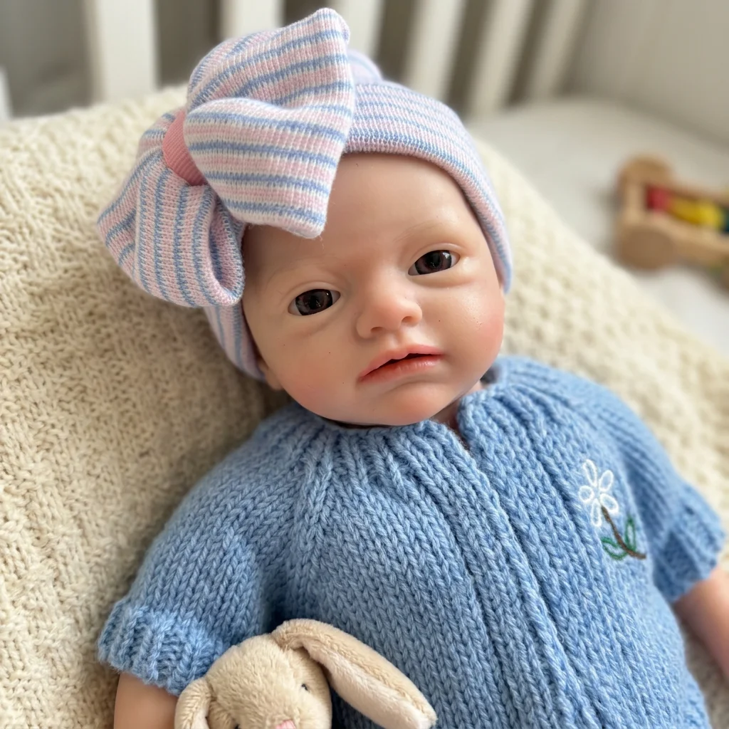 Reborn Baby Doll Silicone Realistic - 13 Inch Full Body Solid Silicone
