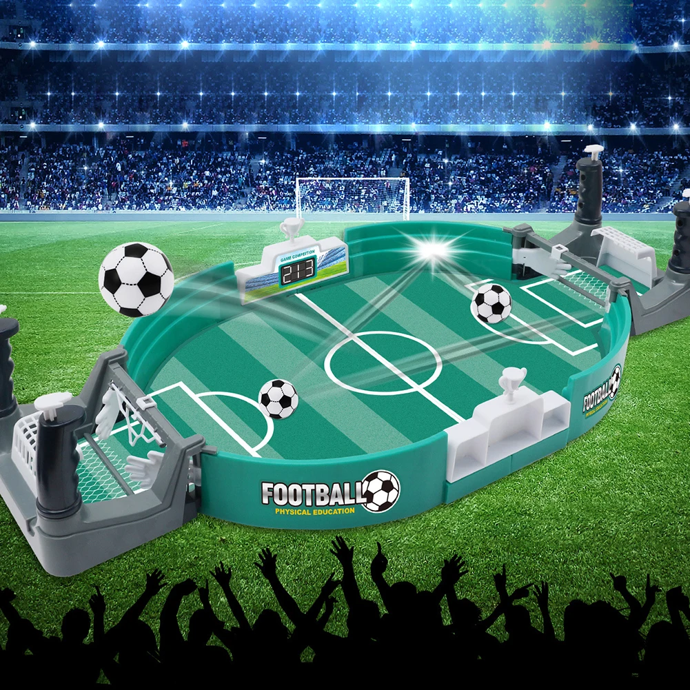 Mini Table Soccer Game Plastic Table Top Football Game Easy Installation Tabletop Competitive Soccer Games for Kids Holiday Toys