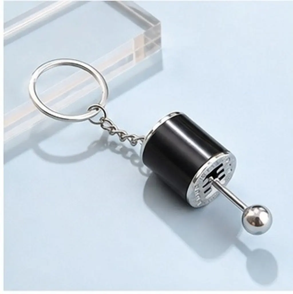 Black Car Gear Shift Keychain – Metal Simulation Keyring for Car, Handbag, Phone – Fashionable Gift
