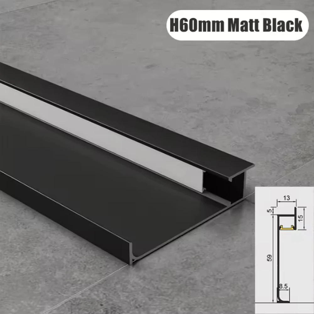 10 PACK 1M Embedded Skirting Board Aluminum Profile Floor Baseboard Backlight Corridor Living Room Bedroom Decorative Lighting