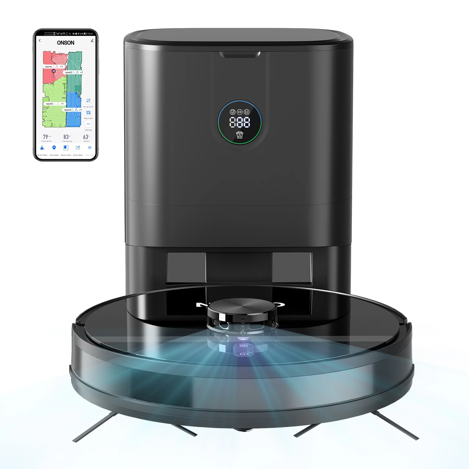 Intelligent Self-Emptying Robot Vacuum Cleaner Connectivity Wet/Dry Automatic LDS Home Cleaning Robot
