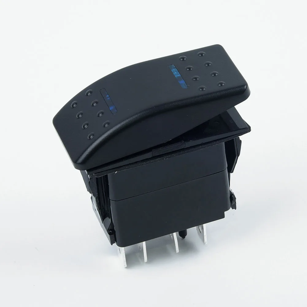 

7Pin DPDT ON-OFF-ON Rocker Switch with Dual LED Indicators for 12V and 24V DC Power Routing in Cars Trucks Boats and RVs