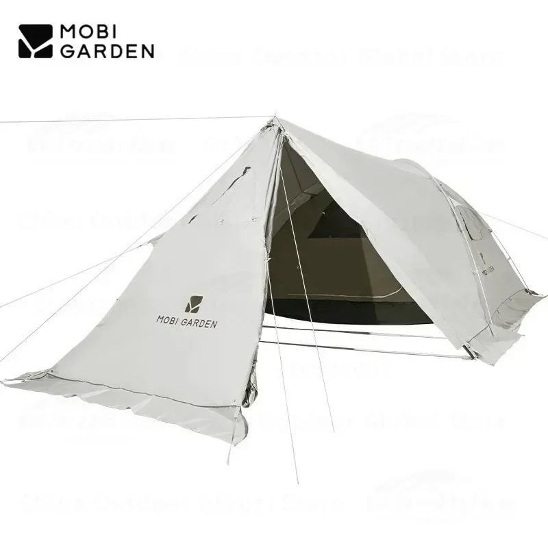 MOBI GARDEN Roof Cold Hiking Tent Portable Camping Outdoor Hut Tent Aluminum Bracket Beach tents Travel windproof waterproof