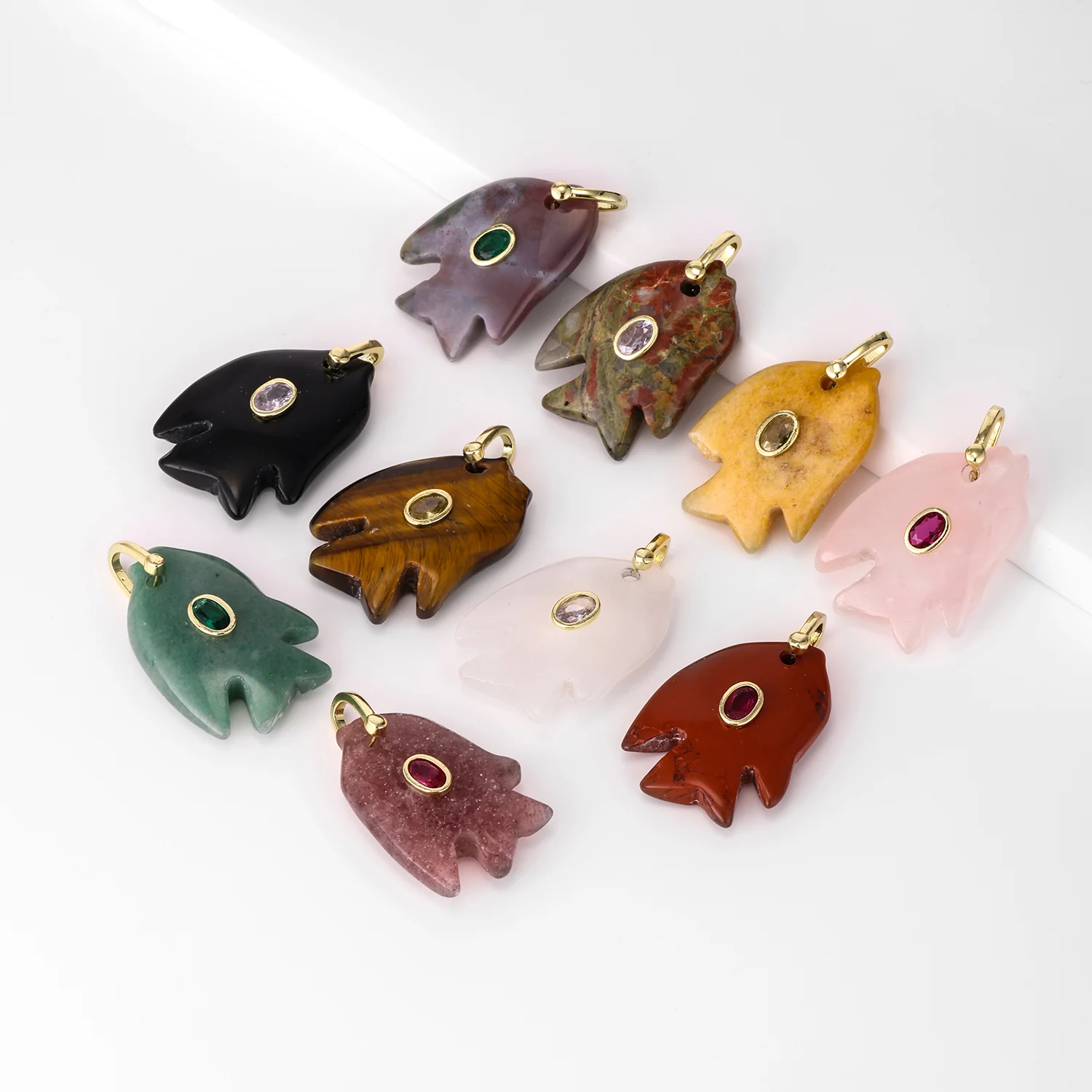 New Designs Fish Pendant 10 Colors Ins Popular Copper Crystal Jewelry Nacklace DIY Accessories Party Women Men Gifts Daily Wear