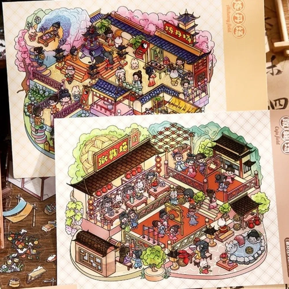 adesivi-in-stile-antico-con-design-cartoon-scena-di-cabina-casa-in-miniatura-decorazioni-fai-da-te-figure-antiche-in-materiale-pet