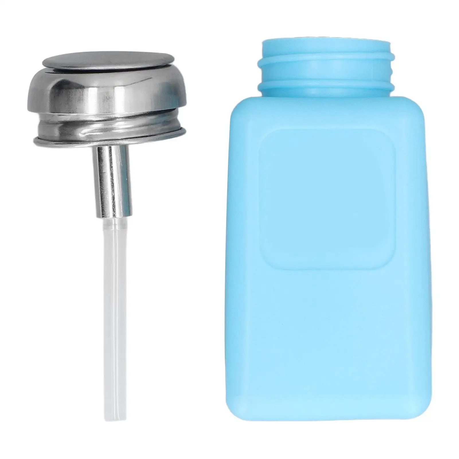 200ML ESD Safe Press Type Solvent Dispenser - Anti-Static Square Bottle with Stainless Steel Lid