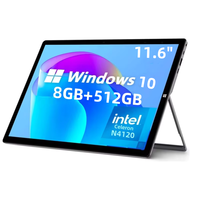 8GB RAM 512GB SSD ROM 11.6 Inch Windows 10 Tablet PC Intel Celeron Processor N4120 CPU 1920 x 1080 Pixel 2 x USB 3.0 Port Type-C
