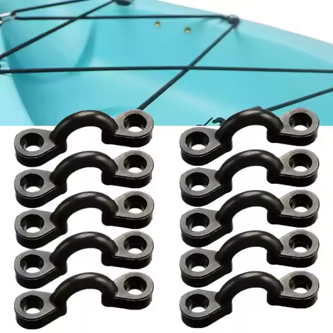 10Set Kayak Clips Inflatable Boat Fish Rowing Tool Marine Boats Aquatic Sports Surfing Deck Rigging Kit Elastic Rope Accessories