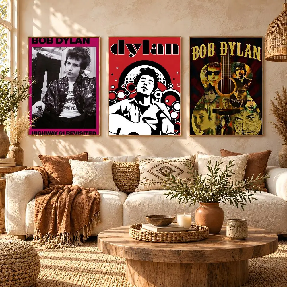 Singer B-Bob Dylan Poster HD Home Wall Stickers House hallway Living Room Bedroom Bar Office Decor Art Prints