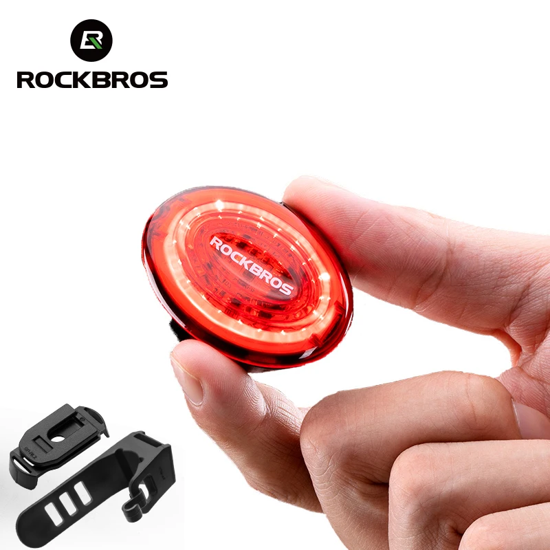 

ROCKBROS Велосипедный фонарь Умный тормоз с датчиком вибрации Задний фонарь для велосипеда IPX7 Водонепроницаемый магнитный зарядный велосипедный задний фонарь