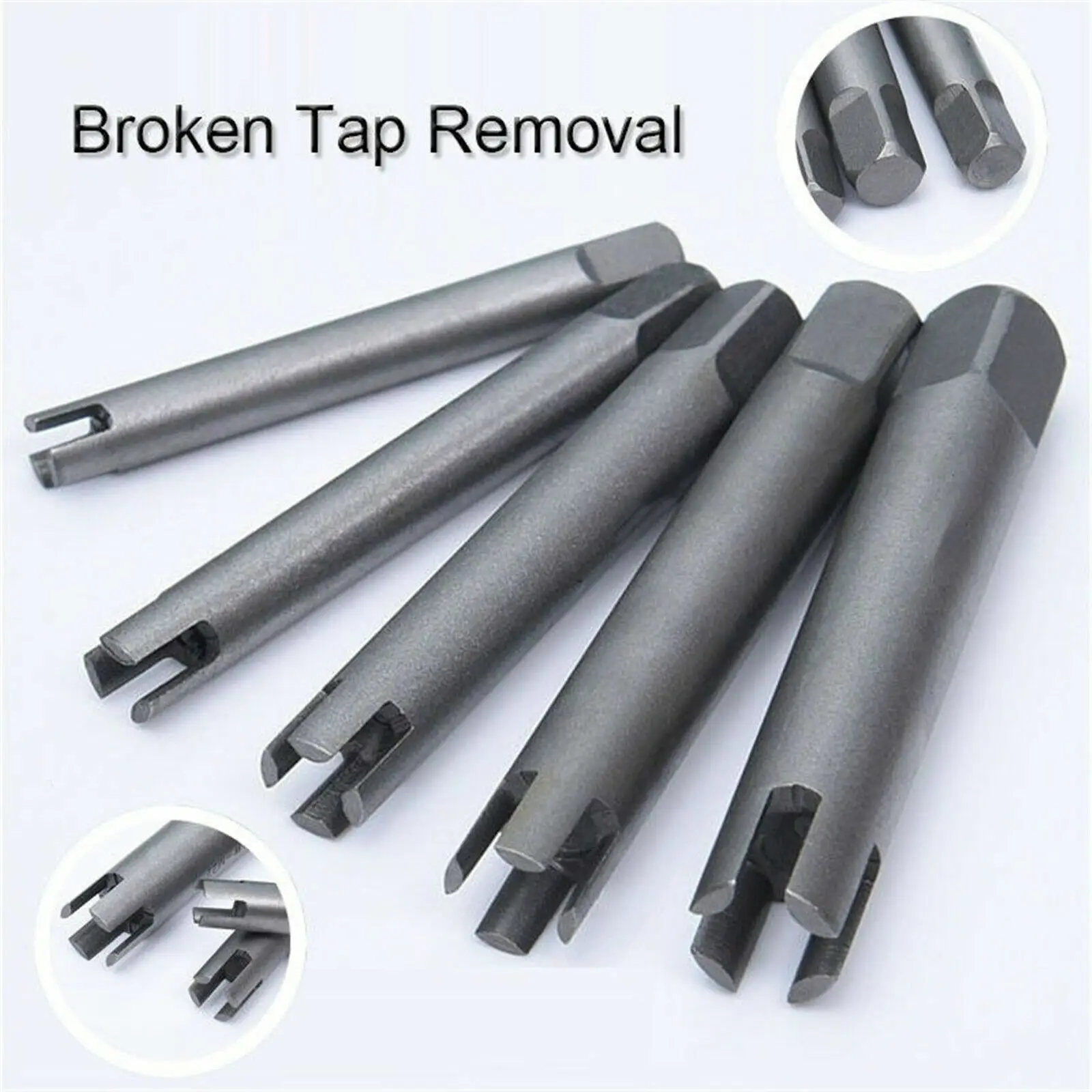 5Pcs HSS 6542 Broken Tap Extractor Broken Tap Remover Removal Tool Kits Taps 3/4 Claws 2#-M5, 3#-M6, 4#-M8, 5#-M10, 6#-M11-M12