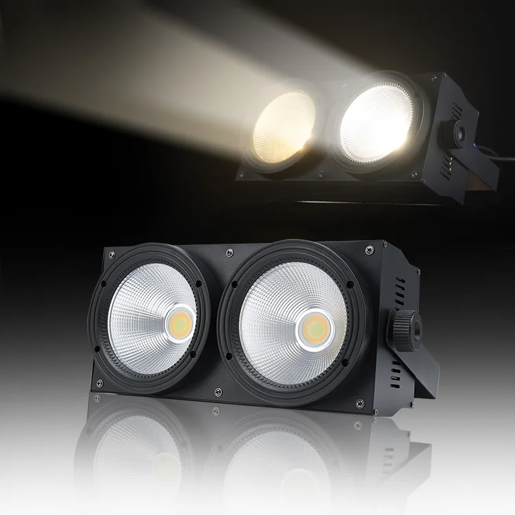 LED COB Par Light 200W 2Eyes Double Color Cool Warm White Lighting Stage Light DMX for DJ Party Bar Club Wedding