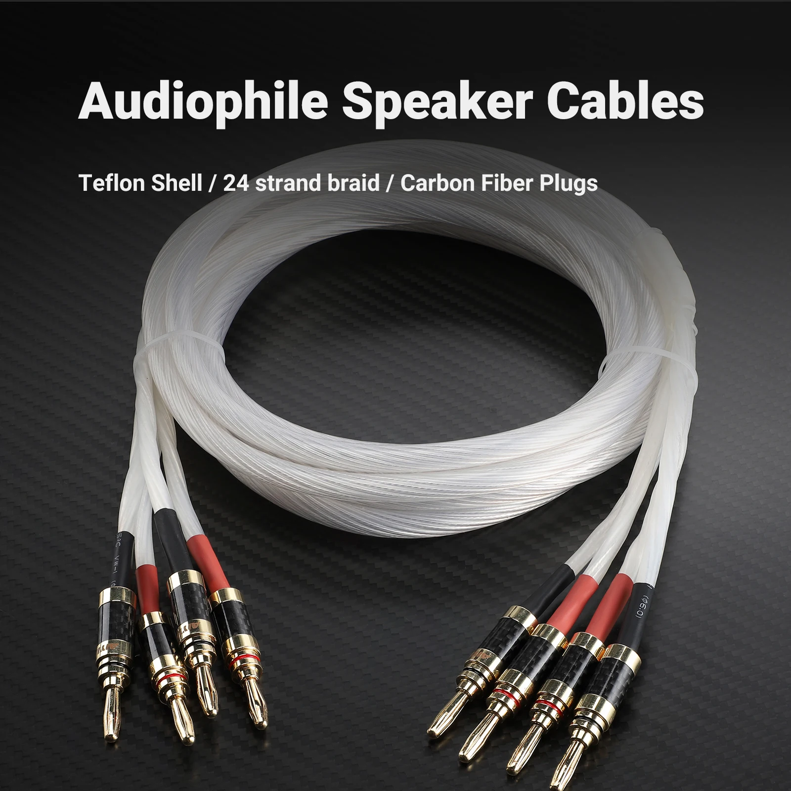 AIYIMA 1Pair 1.8m HiFi Speaker Cable Single Crystal Copper with Silver and 24K Gold Plug Banana Plug for Speaker A80 A07 Max