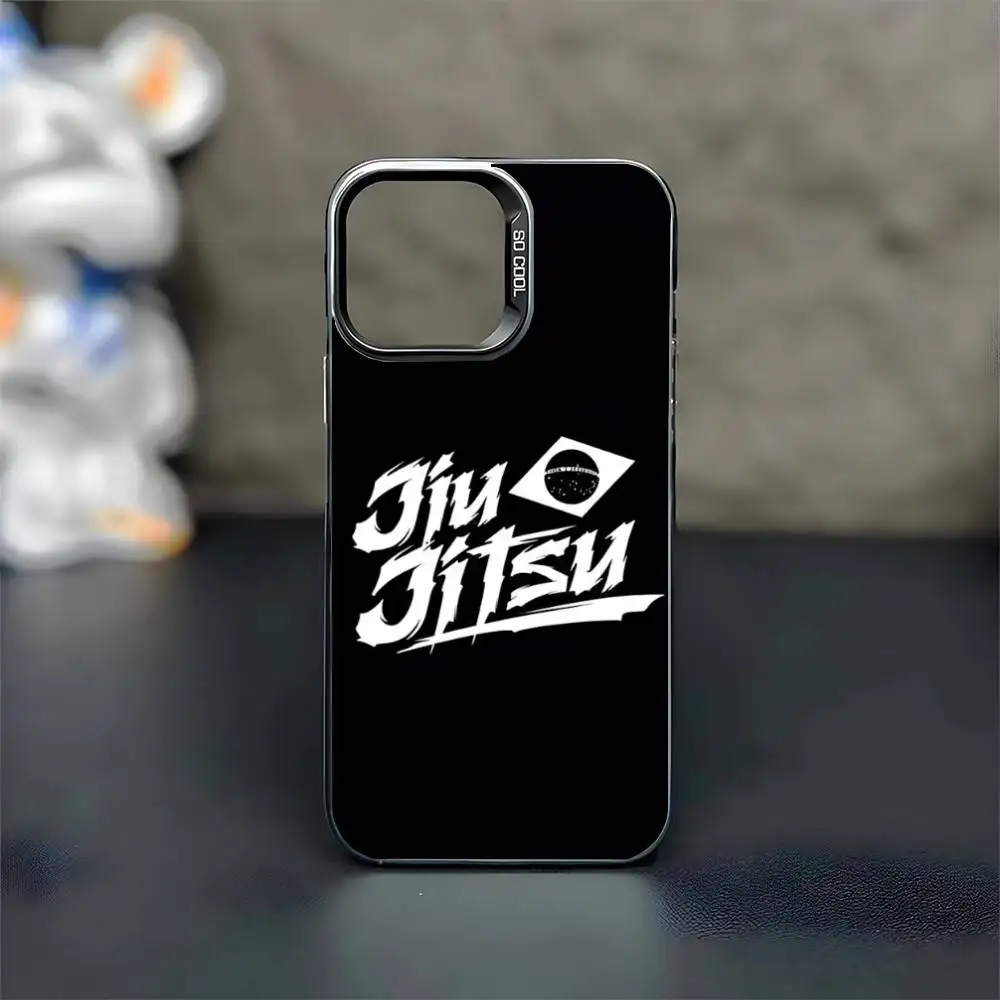 BJJ brasileño Jiu Jitsu OSS funda de teléfono para iPhone17,16,15,14,13,12,11 Plus,Pro Max negro mate cubierta a prueba de golpes