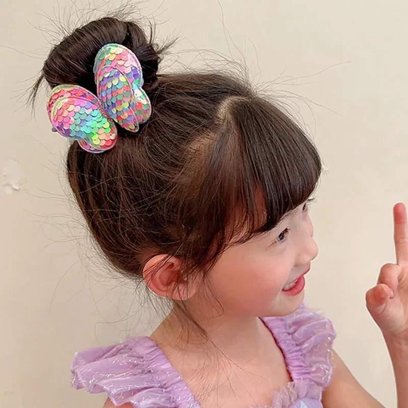 5/3/1PCS Sequin Big Butterfly Bow Bling Hair Bows Hair Accessories for Girls Children Scrunchies Tie Hair Rope Hair Accessories