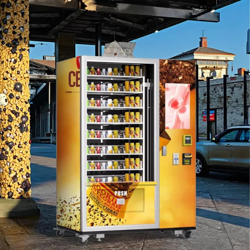 Customized Large Capacity Outdoor Refrigerated Vending Machine with Touch Screen and Credit Card Payment Fresh Food Dispenser