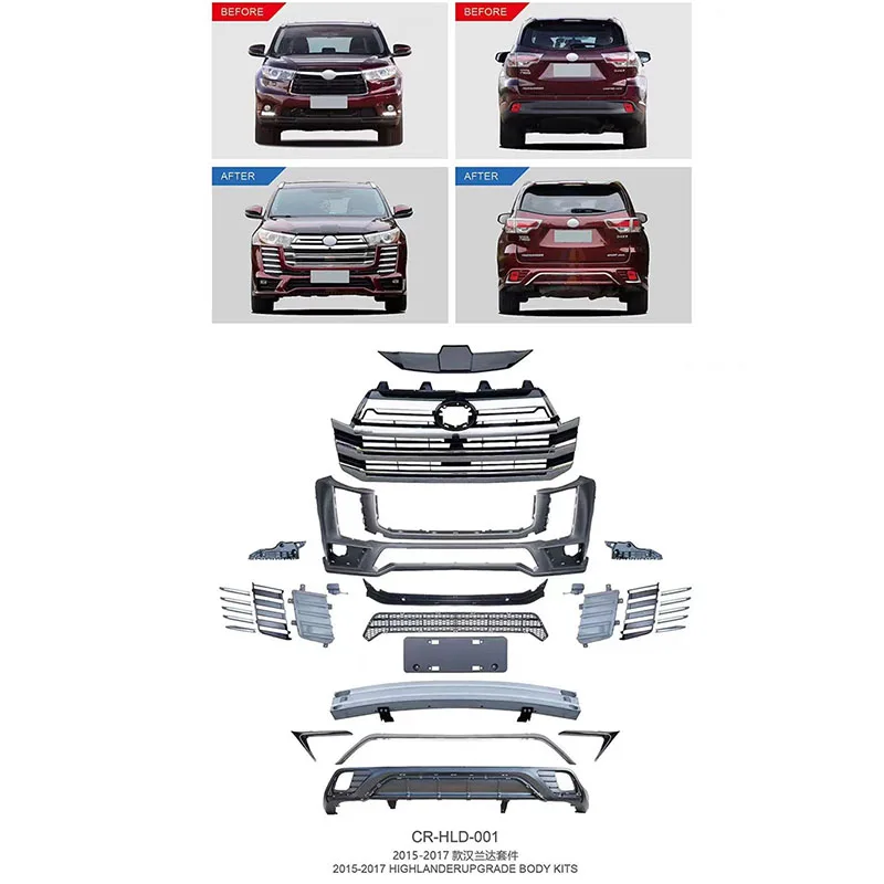 

ForFacelift Body Kit Modified Car Accessories For Highlander 2015-2017 2018-2021 Upgrade Body Parts In Stock